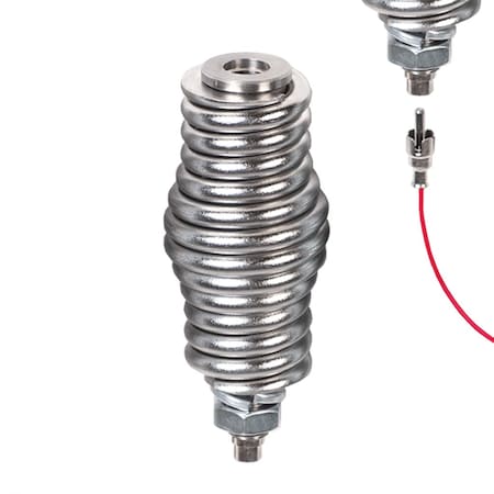 Safetywhips Warning Whip Base, Steel, 5.25 Length, Hot Plug (HP.1), 1/2 inch Lock washer & Hex nut. 519.30B