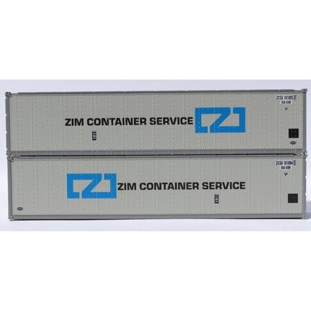 Jacksonville Terminal 40 ft. N Scale Standard Height Smooth-Side Containers ZIM, 2PK JTC405664