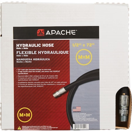 Apache 1/2'' x 72'' Male to Male Hydraulic Hose 98398324