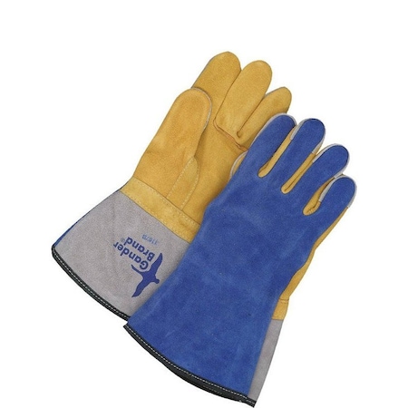Bdg Welding Gloves, Blue Cowhide, OS, PR 64-1-1167B