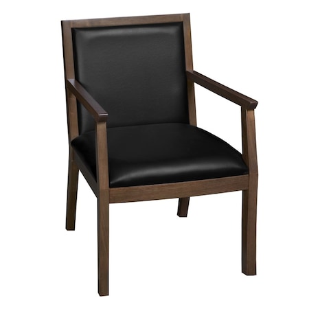 Regency Regent WallGuard Guest & Reception Waiting Room Wood Side Chair - Neo Walnut / Black Vinyl 9875NWBK