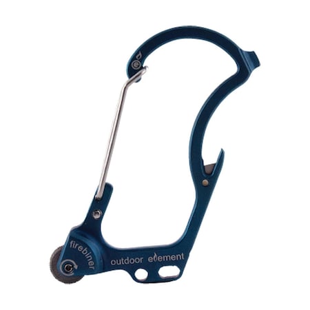 Captain Cold Stainless Steel Firebiner 6-In-1 Flint Multi-Tool Carabiner, Blue CA3334600