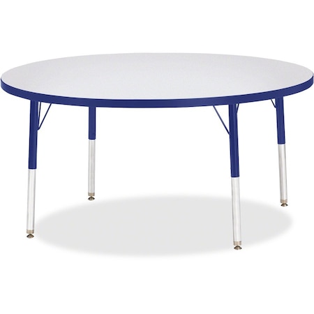 Jonti-Craft Berries Round Activity Table, 48 in. Diameter, E-height, Freckled Gray/Blue/Gray 6433JCE003