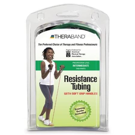 Theraband 48 in. Resistive Exercise Tubing with Soft Grips, Green 21733