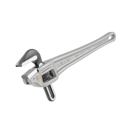 Ridgid 18" Aluminum Offset Pipe Wrench, Narrow Hook Jaw Parallel to Handle for Tight Spaces and Overhead 31125