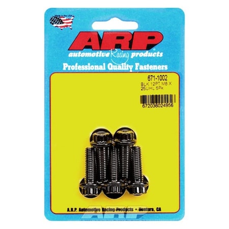 Arp 671-1002 8 mm x 1.25 in. 12 Point Bolt Kit - Set of 5, 5PK ARP671-1002