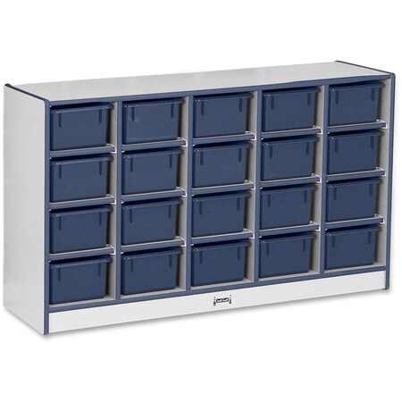Jonti-Craft Rainbow Accents 20 Cubbie-Tray Mobile Storage, with Trays, Navy 0421JCWW112