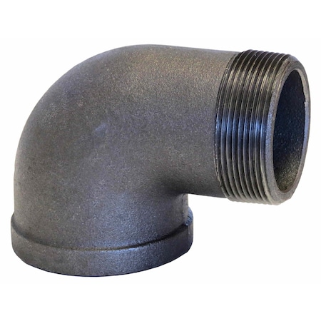 Usa Industrials Pipe Fittings, Black-Coated Malleable Iron, Class 150, Street Elbow, 2-1/2in NPT Female x NPT Male ZUSA-PF-20184