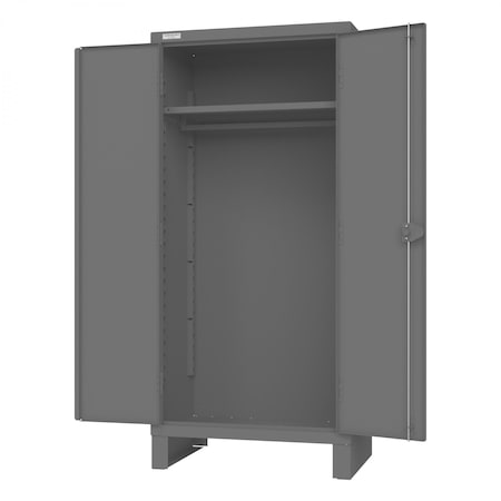 Durham Mfg Cabinet, 1 Shelf, Hanger Bar, Gray HDCHB-243678-1S95