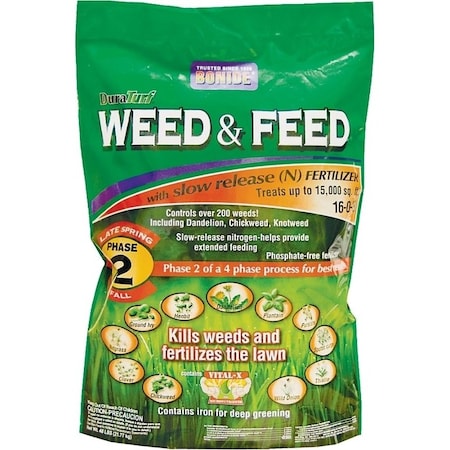Bonide DuraTurf 60424 Weed and Feed Lawn Fertilizer, 48 lb, Solid, 16-0-8 N-P-K Ratio 60425