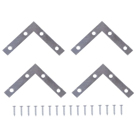 Prosource Corner Brace, 3-1/2 in L, 3-1/2 in W, 5/8 in H, Steel, Zinc-Plated, 1.8 mm Thick Material FC-Z035-C4PS