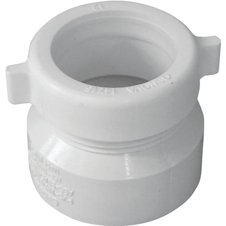 Genova CANPLAS Trap Pipe Adapter, 112 in, Hub x MNPT, PVC, White 192851A