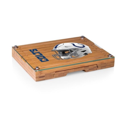 Picnic Time Family Of Brands NFL Indianapolis Colts - Concerto Glass Top Cheese Cutting Board & Tools Set 919-00-505-144-2