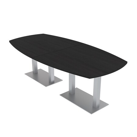 Skutchi Designs Arc Boat Conference Table, 45 in W, 96 in L, Black HAR-ABOT-48x96-DOU-U999ST19
