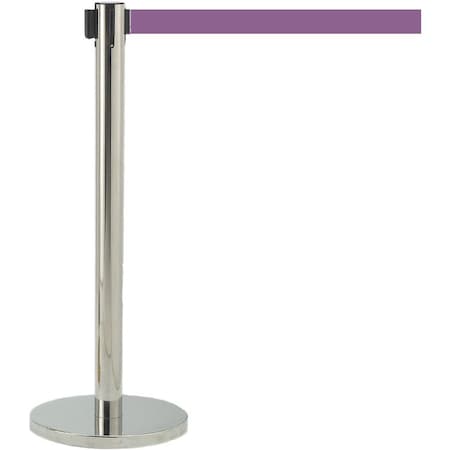 Aarco Economy Lightweight Form-A-Line System, Retractable Belt Style, 10 ft, purple belt, 14'' base 40''H HCGT-10PU