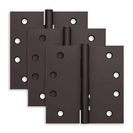 Schlage Residential Pack of 3 4in x 4in Square Corner Hinges Aged Bronze Finish, 3PK S3P1020FRP716