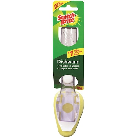 Scotch-Brite Heavy-Duty Soap-Dispensing Dishwand, 2 1/2" x 9 1/2", Yellow/Green 650-12