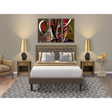 East West Furniture 3 Piece Kendall Bedroom Set - Black KD18Q-2GA08