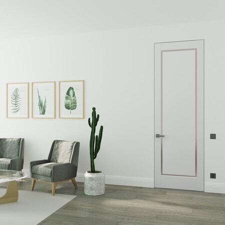 Sartodoors Hidden Door Planum 0888 White 32x96 Solid Core Modern Interior PLANUM0888MF-BEM-32x96-RH-O