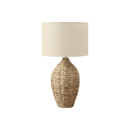 Monarch Specialties Lighting, 30"h, Natural Rattan, Beige Shade, Transitional I 9917