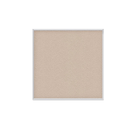 Ghent Fabric Bulletin Board, Satin Aluminum Frame, 4'H x 4'W, Beige AT44F90