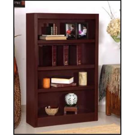 Concepts In Wood Single Wide Bookcase, Cherry Finish 4 Shelves CO435510