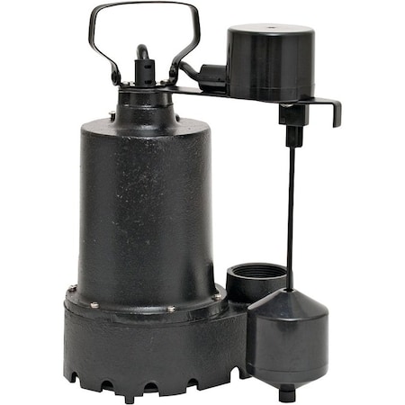 Superior Pump 1/3 HP, Cast Iron Submersible Sump Pump, with Piggy-Back Vertical Float Switch 92341