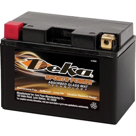 Deka 12-Volt 210 CCA Lawn & Garden Powersport Battery with AGM Technology ETZ12S