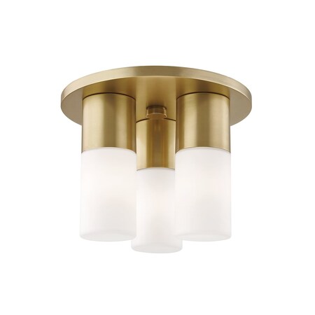 Mitzi Lola 3 Light Flush Mount 9.25 In. Aged Brass H196503-AGB