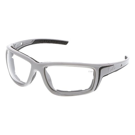 Mcr Safety Swagger (SR5), Safety Glasses, MAX6 Anti-Fog, Clear Lens, Glacier Gray Frame, Full-Frame, 1 PR SR520PF