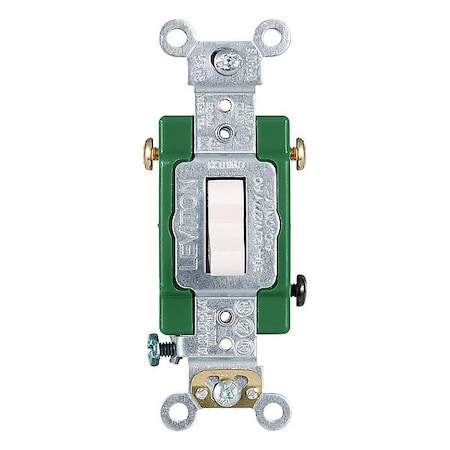 Leviton Wall Switch, 2 hp, Toggle, 30 A, White 3033-2W