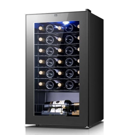 Yeego 18.9" 34 Bottles Freestanding Single Zone Wine Cooler Refrigerator YG-WSJC95-25US-ZO