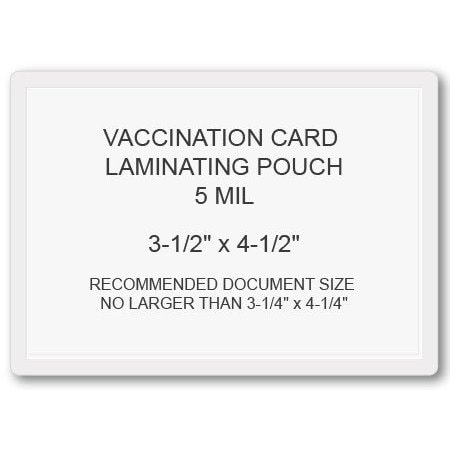 Sircle SircleLam Vaccination Card- 5 Mil, 100PK VCC-05