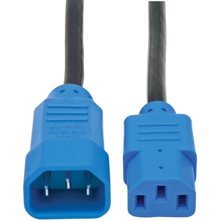 Eaton Tripp Lite Series PDU Power Cord, C13 to C14 - 10A, 250V, 18 AWG, 4 ft. 1.22 m, Blue P004-004-BL