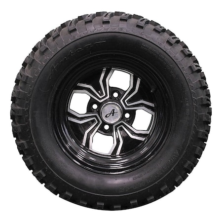 Antego Set of 2 23x10.50-12 ATW-013 with 12x7 Black Fusion Golf Tire and Wheel Assemblies, 2PK A127023800913042310512