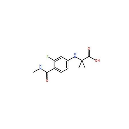 Ak Scientific 2-((3-Fluoro-4-(methylcarbamoyl)phenyl)amino)-2-methylpropanoic acid (5g), CAS 1289942-66-0 3076AH-5g