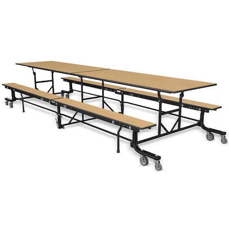 Palmer Hamilton Rectangle Cafeteria Bench Table, 145 in W, 29 in H, Fusion Maple 19F18293012FB