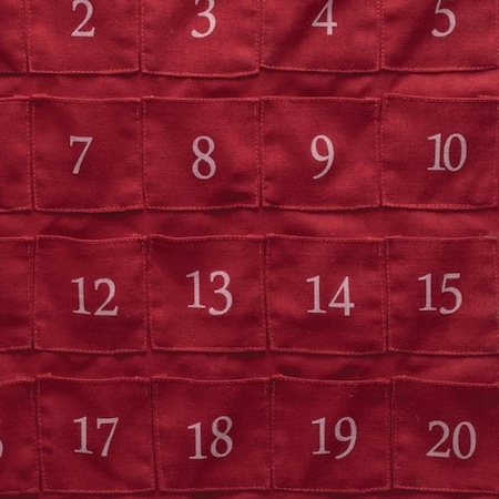 Homeroots 35" X 17" Red And White Christmas Advent Calendar Let it Snow Wood Hanging Wall Decor 634261