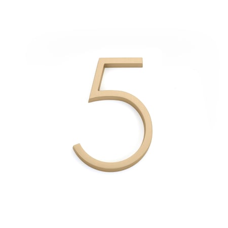 Emtek 7in Modern # 5 House Number Satin Brass Finish 2835US4