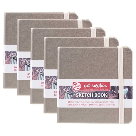 Talens Art Creation Sketchbook, 80 Sheets, 90lbs, Pink Champagne Cover, 4.7'' x 4.7'', 5PK 9314244M
