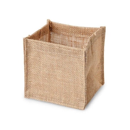 Nashville Wraps Natural Burlap Jute Container w/ Clear Lining, 5x5x5, 12PK B99502