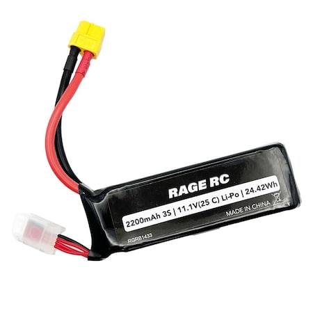 Plastiflex Co Rage RC  11.1V 3S 2200mAh Lipo Battery with XT60 Connector BM EX BL RGRB1433