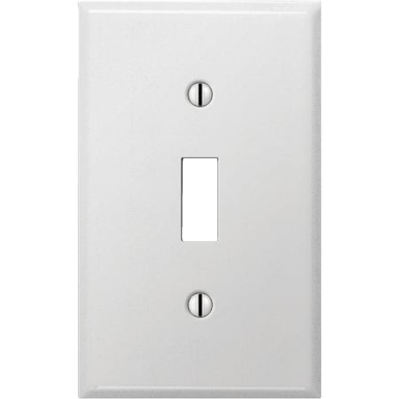 Amerelle PRO 1-Gang Stamped Steel Toggle Switch Wall Plate Smooth White C981TW