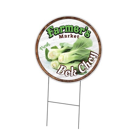 Signmission Farmers Market Bok Choy Double Sided Corrugated Plastic Circle Yard Sign, C-24-CIR-DS-WS-Bok Choy C-24-CIR-DS-WS-Bok Choy