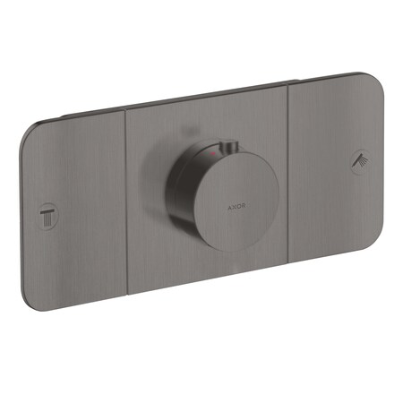 Axor ONE Thermostatic Module Trim for 2 Functions in Brushed Black Chrome 45712341