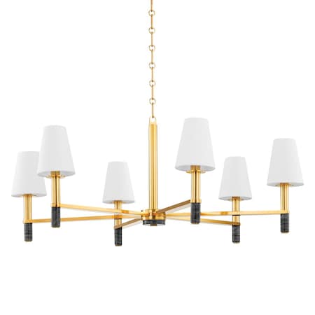 Hudson Valley Lighting Montreal 6 Light Chandelier 40 In. Aged Brass 5640-AGB