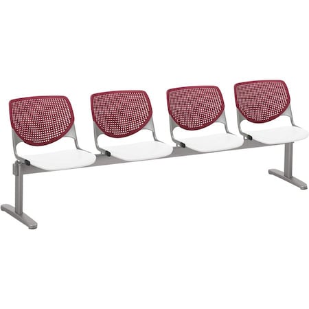 Kfi Kool Beam Seat Beam Seating, Tan Back, 95 in W 22" L 31" H, Polypropylene Seat 2300BEAM4-BP07-SP08