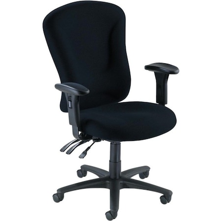 Lorell Fabric Task Chair, 18.70", Adjustable Arms, Black LLR66153