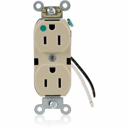 Leviton Heavy Duty Hospital Grade Duplex Receptacle, 15 Amp, 125 Volt 8200-CI