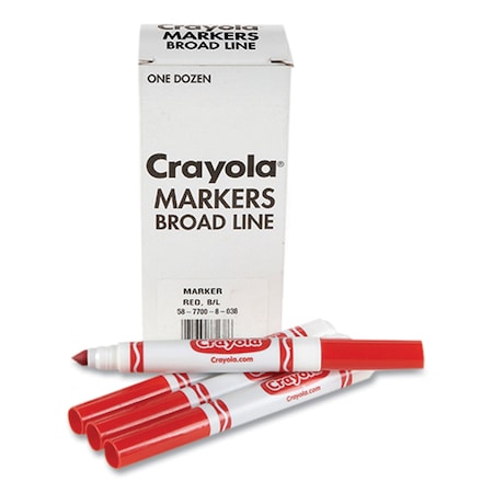 Crayola Bulk Broad Line Marker, Broad Bullet Tip, Red, 12PK 58-7700-038